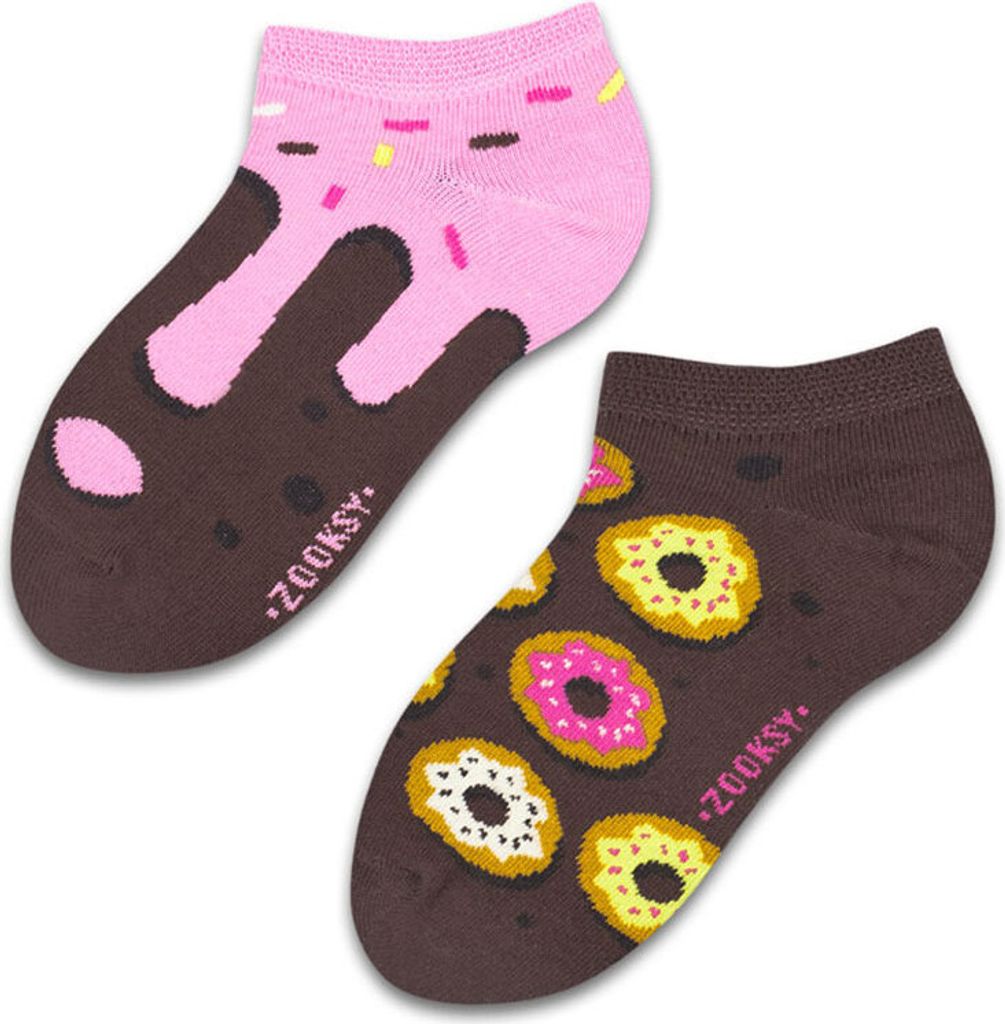 Kinder-Kurzsocken "Donuts", Größe 30-35, bunte Socken mit lustigem Muster