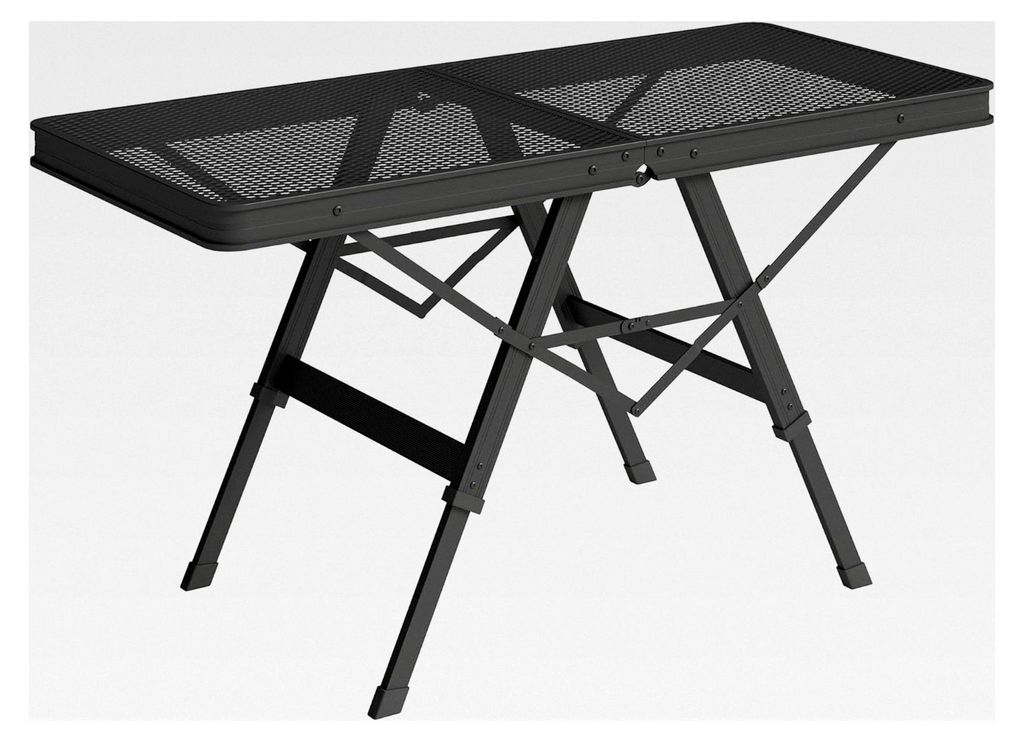 Höhenverstellbarer Campingtisch Klapptisch mit Metallgitter Gartentisch aus Aluminium leicht Multifunktionstisch Beistelltisch für Garten Balkon ...