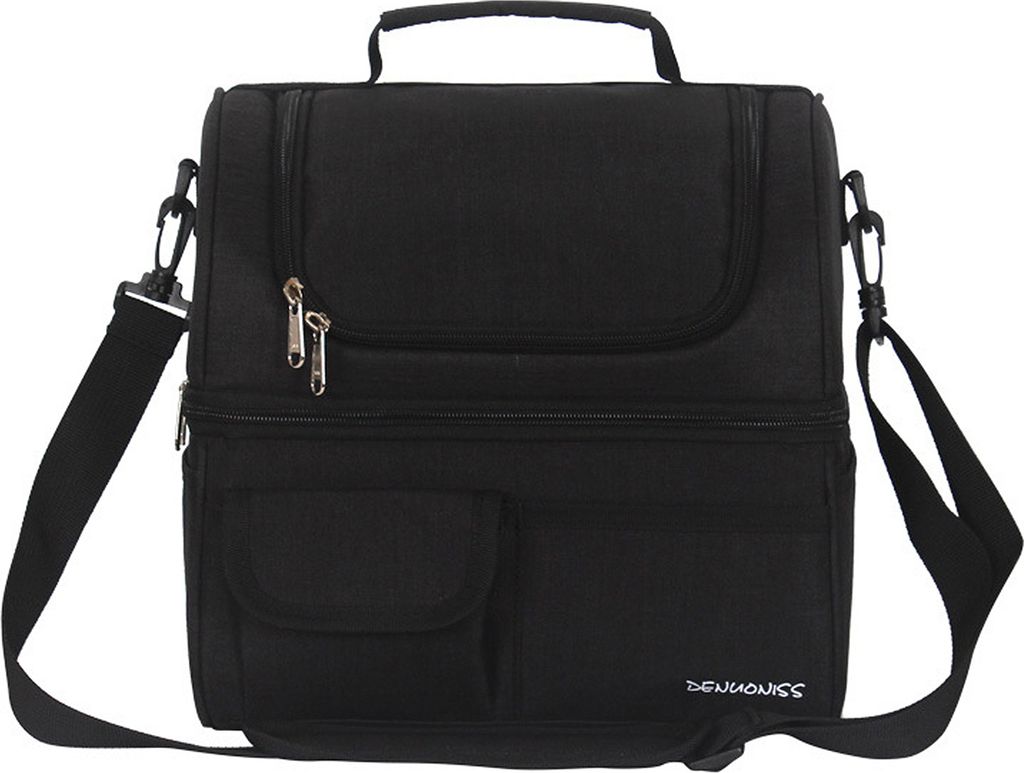 Isolierte Kuehltasche mit zwei Faechern, wasserdicht, auslaufsicher, mit Schultergurt, fuer Picknick, Strand, Reisen, Buero