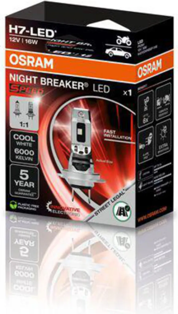 Ampoule H7-LED Speed OSRAM Night Breaker : Sécurité Maximale de Nuit - 10