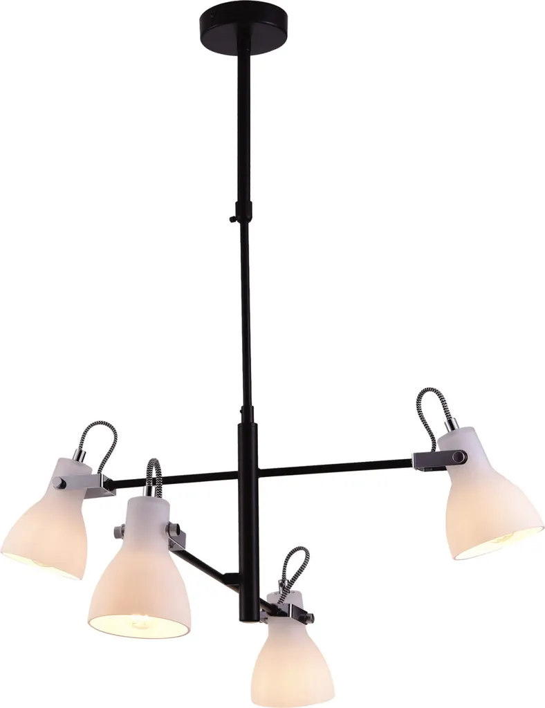 Lustre KANTI Kaja Noir et Blanc 4xE14 Métal - Suspension 89x56 cm IP20