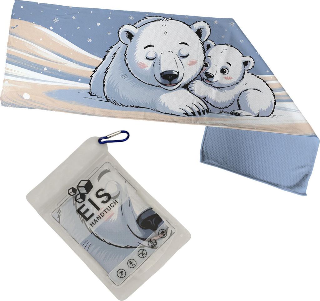 Eisbärenmutter und Baby Eishandtuch
