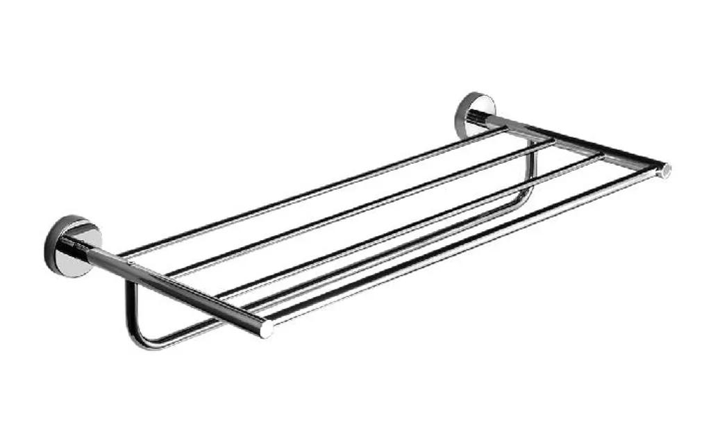 Porte-serviettes 500 mm pour salle de bain design en inox brillant
