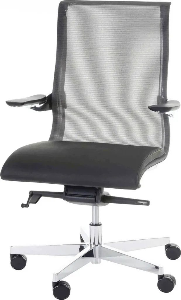 Soulagez votre dos avec la chaise bureau Saville cuir noir pivotante