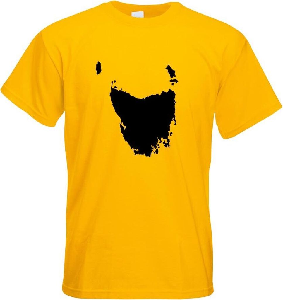 Kiwistar - T-Shirt - gelb - Tasmania - Australien - State Motiv Bedruckt Funshirt Design Print - mit Motiv Bedruckt - Funshirt Design - Sport - Fre...