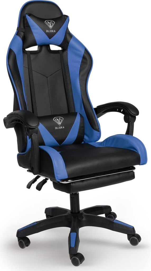 Chefsessel Stuhl Home Office Chair Racing Bürostuhl Sportsitz Büro Stuhl,Farbe:Schwarz / Blau