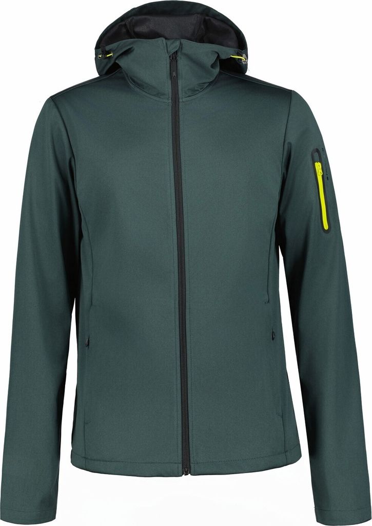 Icepeak Brinsmade Softshelljacke Herren mit Kapuze, Farbe:Dunklegrün, Größe:50