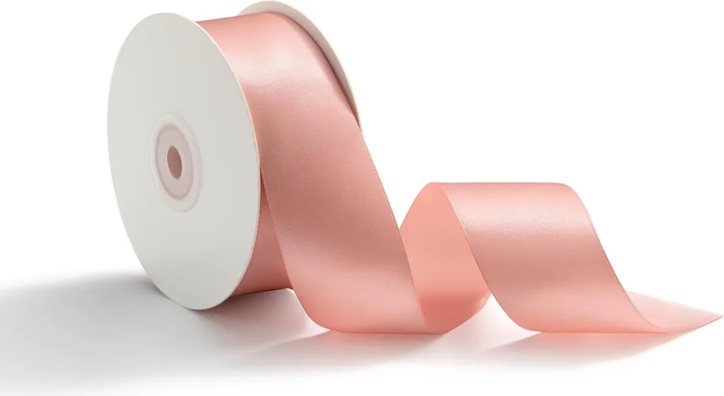 Ruban satin rose mat 38 mm - Rouleau de 23m pour emballage de luxe