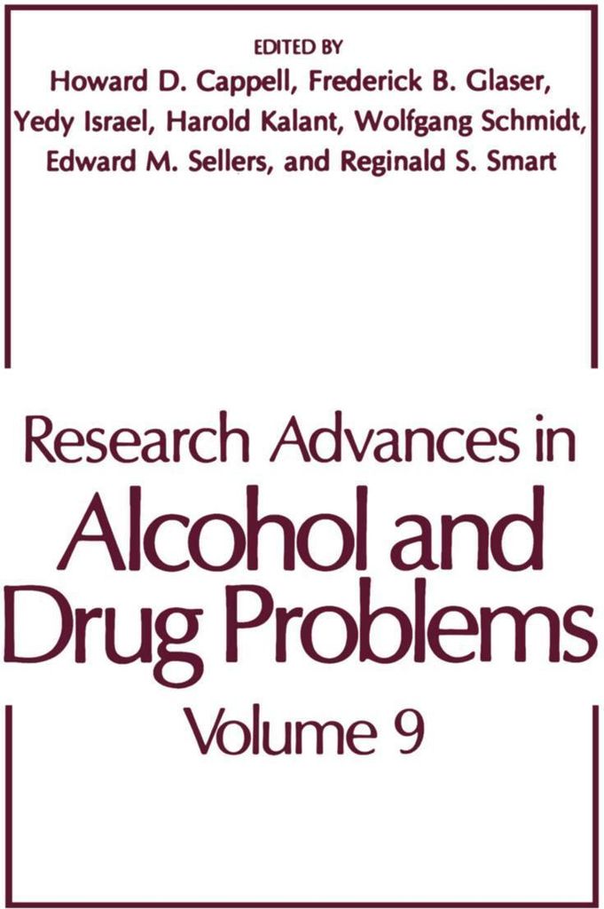 Research Advances in Alcohol and Drug Problems
