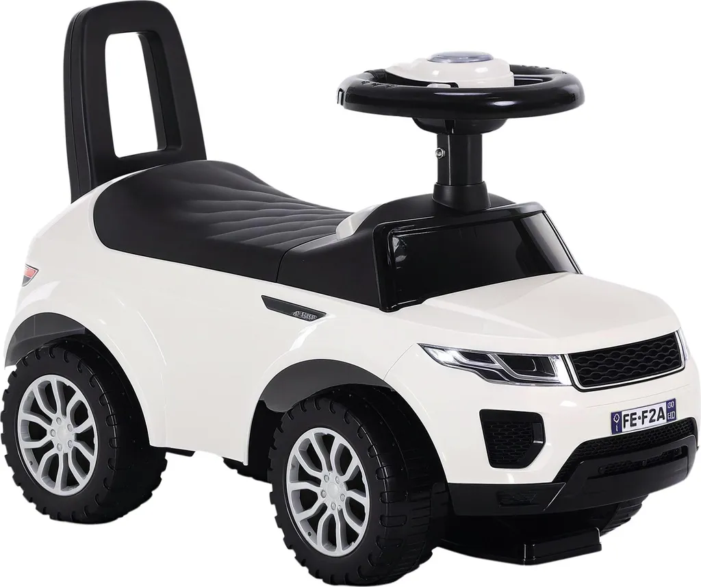 Porteur enfant HOMCOM blanc avec klaxon et coffre à jouets 12-36 mois