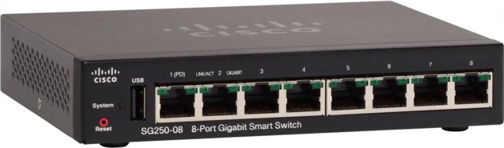 Cisco SG250-08 Switch PoE 8 Ports Gigabit avec Routage Statique L3