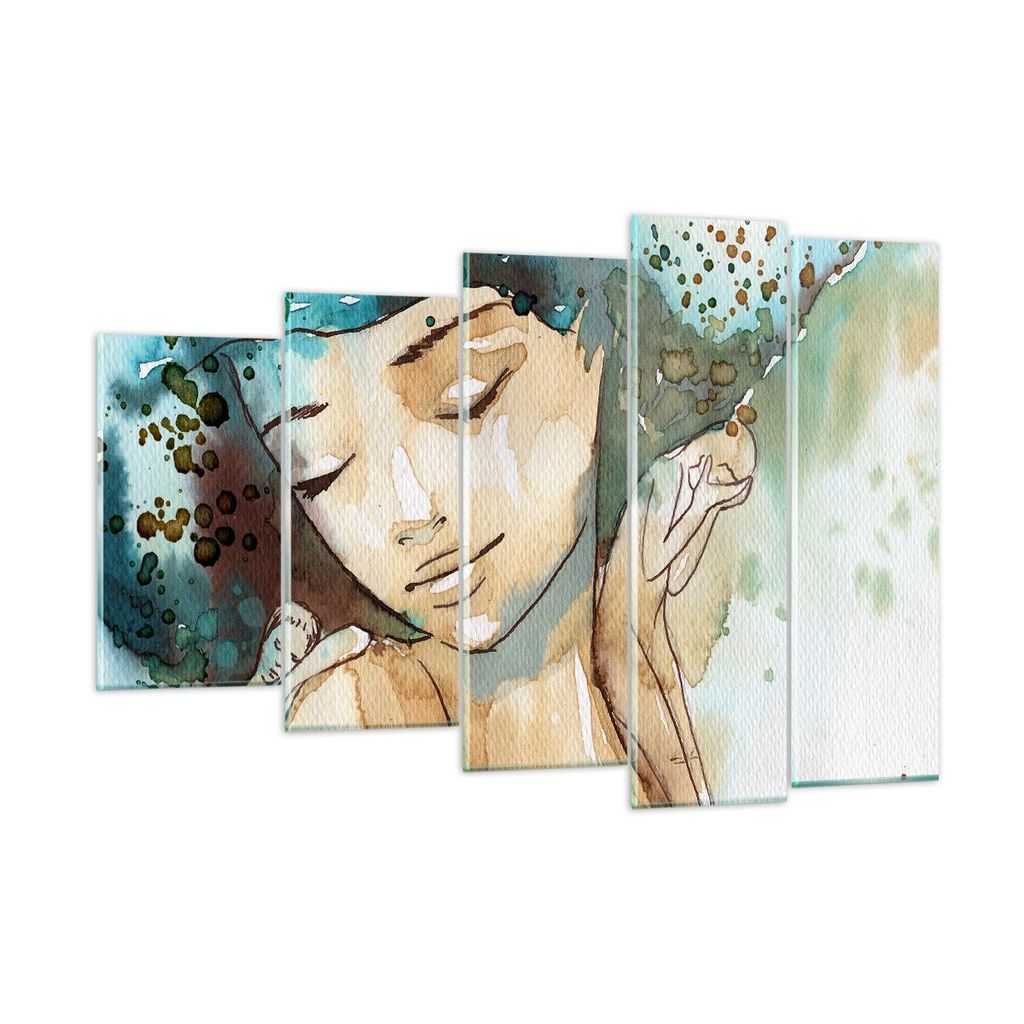 Bilder auf glas - Frau modern - 150x100cm - Glasbilder - Wandbilder - Bilder - Kunstdruck - zum Aufhängen bereit - Wanddekoration aus Glas - Glas ...
