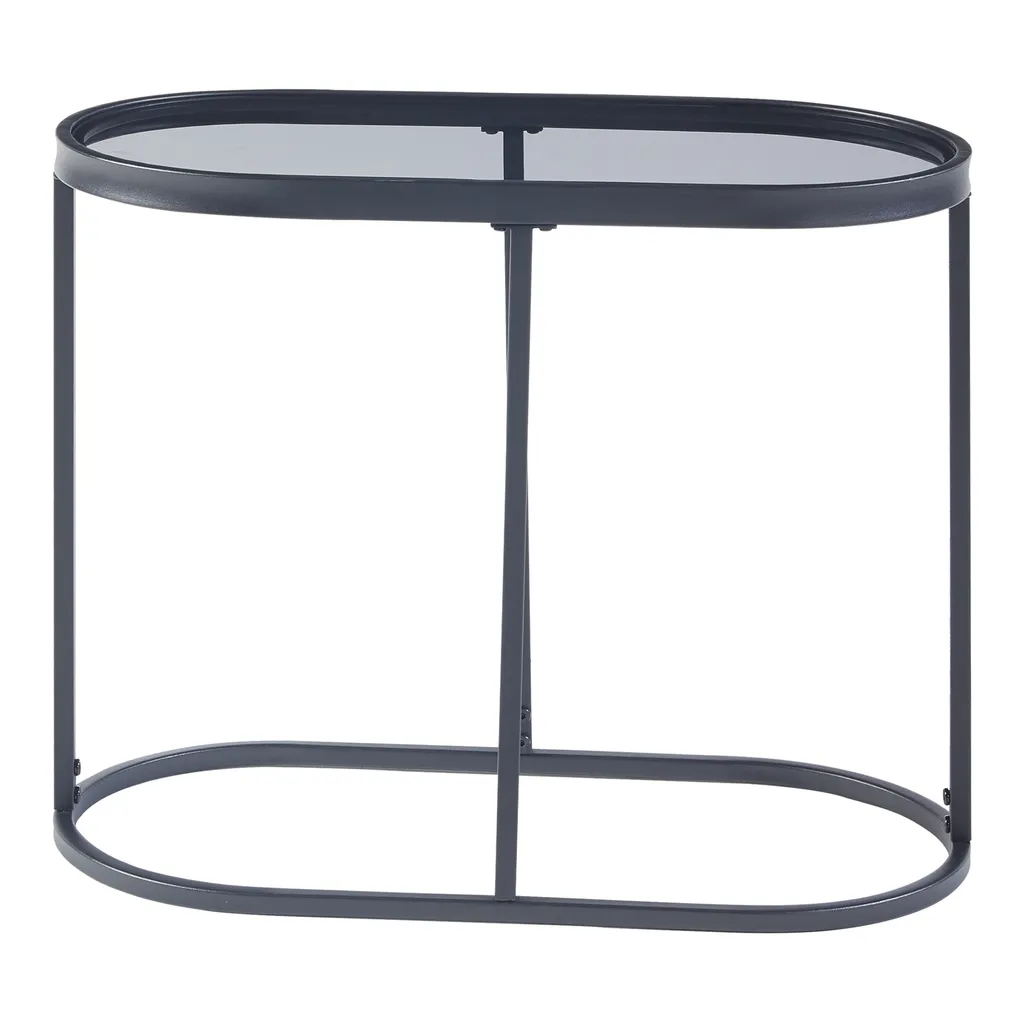 Table d'appoint pour ordinateur ou café Luleå en verre noir chic