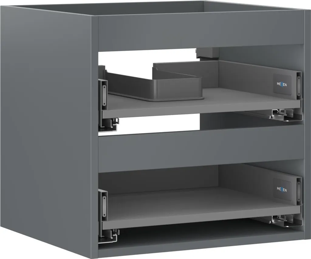 Meuble Sous Lavabo Suspendu Graphite Mat 50 cm à Double Tiroir Mexen