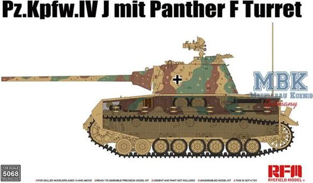 Char RFM5068 Pz.Kpfw.IV J Tourelle Panther F Échelle 1/35 Maquette RFM