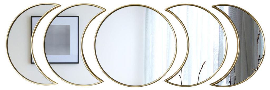 Home Deco Factory Spiegel - 5x Stuck - d26 cm - Mondform - Produktbild 