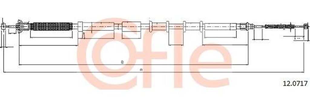 COFLE 12.0717 Seilzug, Handbremse OE 51846220 kompatibel mit Punto, Grande Punto