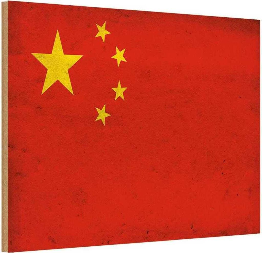 vianmo Holzschild 20x30 cm China Fahne Flagge Wappen