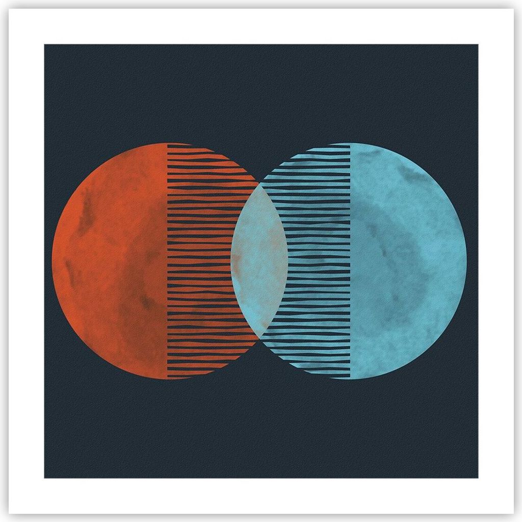 Poster - Poster ohne Rahmen - Geometrie Abstraktion Minimalismus - 50x50 cm - Wand Bild - Wanddeko - Wandbilder - Kunstposter - Wandposter - Bilder...