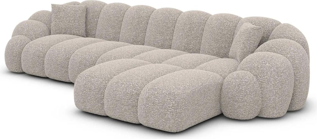 Bouclé L-Form Sofa Liora Sand Rechts