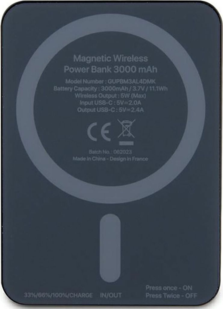 Guess Magsafe 4G Strassed Metal Logo 5W 3000Mah Induktive Produktbild