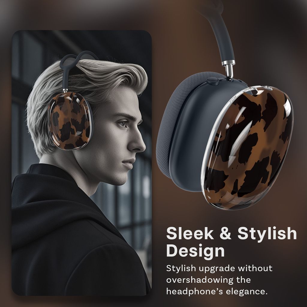 Hülle Kompatibel mit AirPods Max - Weiche TPU Ohrmuscheln Hülle – Braun Folter