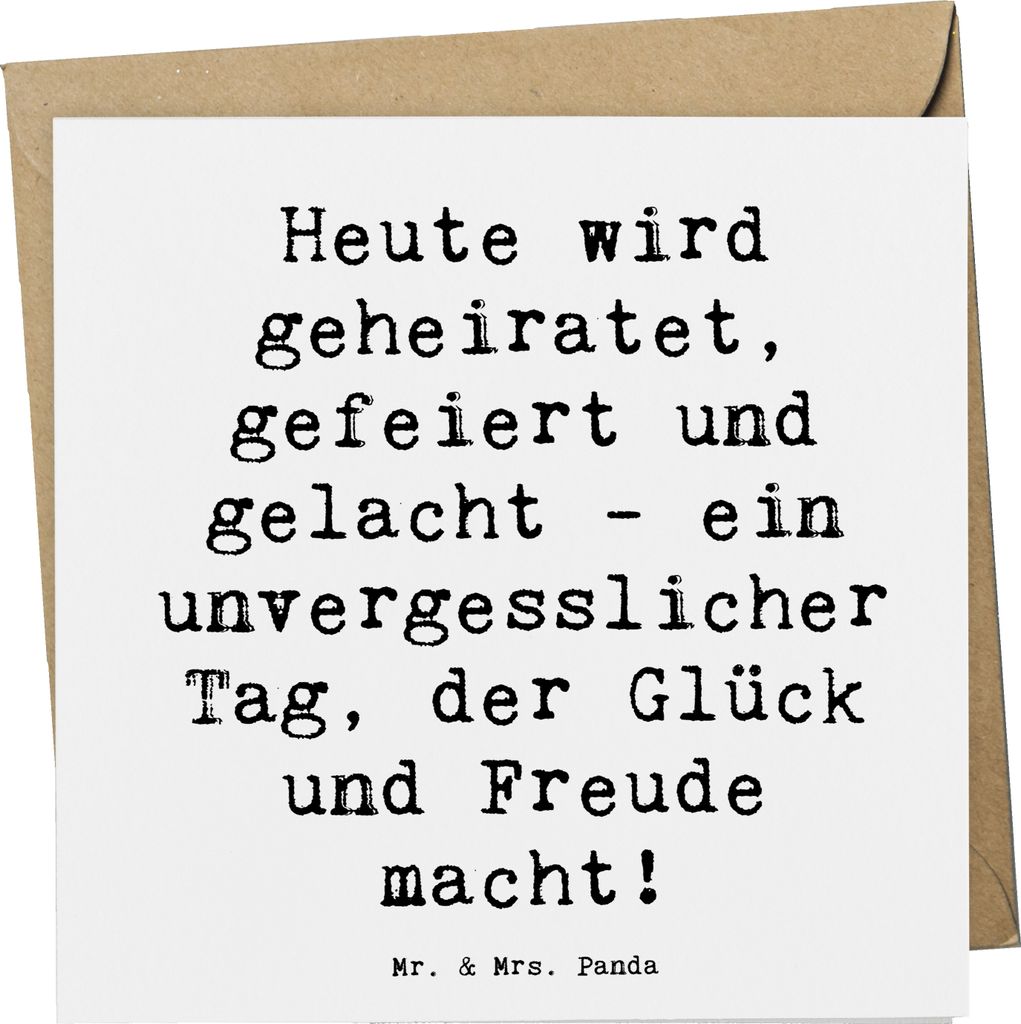 Mr. & Mrs. Panda Deluxe Karte Spruch Hochzeitsfeier Freude - Weiß - Geschenk, Dekorationen, Illustrationen, anlasskarte, Familienglück, Heiraten,...