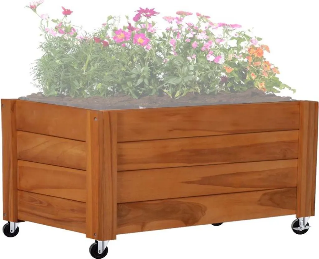 Jardiner sans se baisser : potager surélevé sur roulettes en bois massif