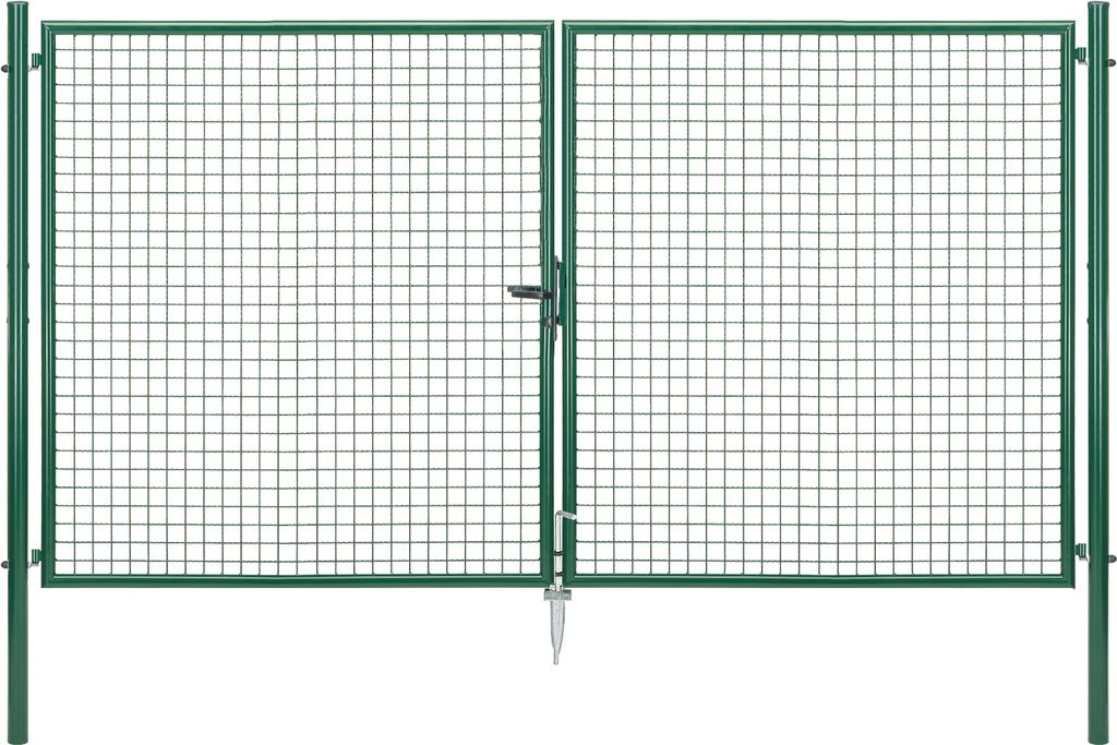 Alberts Wellengitter-Doppeltor | verschiedene Breiten und Höhen | verzinkt grün | Pfosten 60 mm | Höhe 175 cm | Breite 300 cm