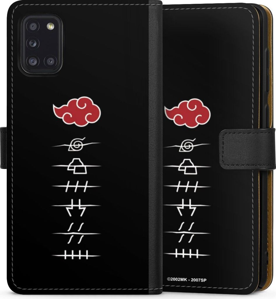 DeinDesign Klapphülle für Samsung Galaxy A31 Handytasche Lederhülle Tasche Naruto Shippuden Offizielles Lizenzprodukt Akatsuki