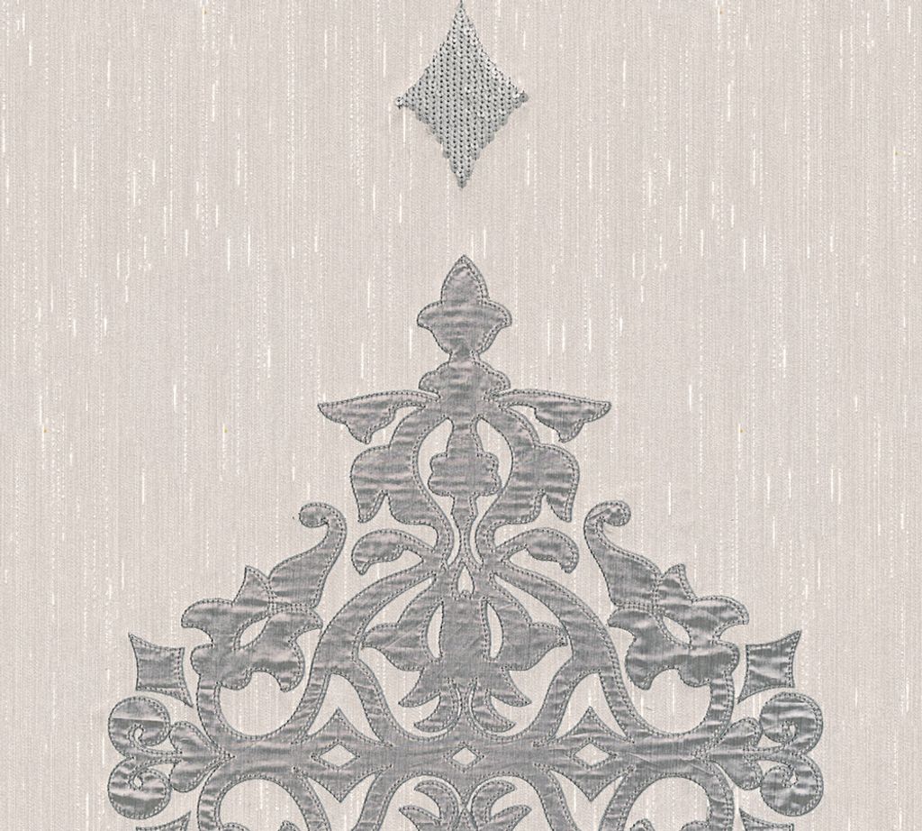 Architects Paper Luxustapete Wall Fashion Textiltapete silber creme 3,20 m x 0,53 m