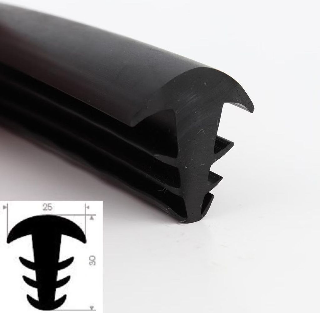 ESTP12 - EPDM Vollgummi Zargenprofil, Einsteckprofil, Pilzprofil,Containergummi