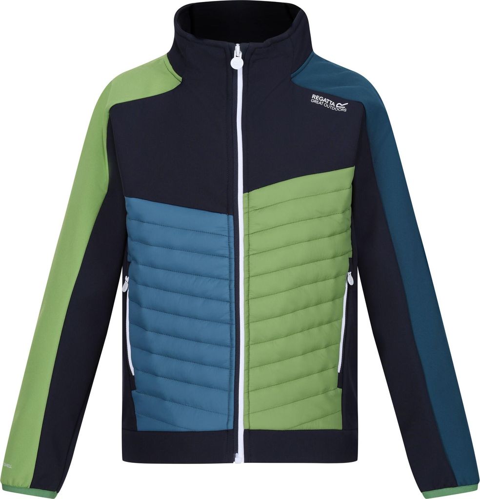 Regatta - "Brynden" Softshelljacke Durchgehender Reißverschluss für Kinder RG12021 (116) (Marineblau/Pikantgrün)