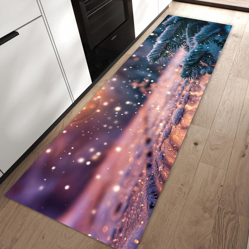 Küchenteppich 60x90cm rutschfest & abwischbar PVC Läufer - Winterzauber