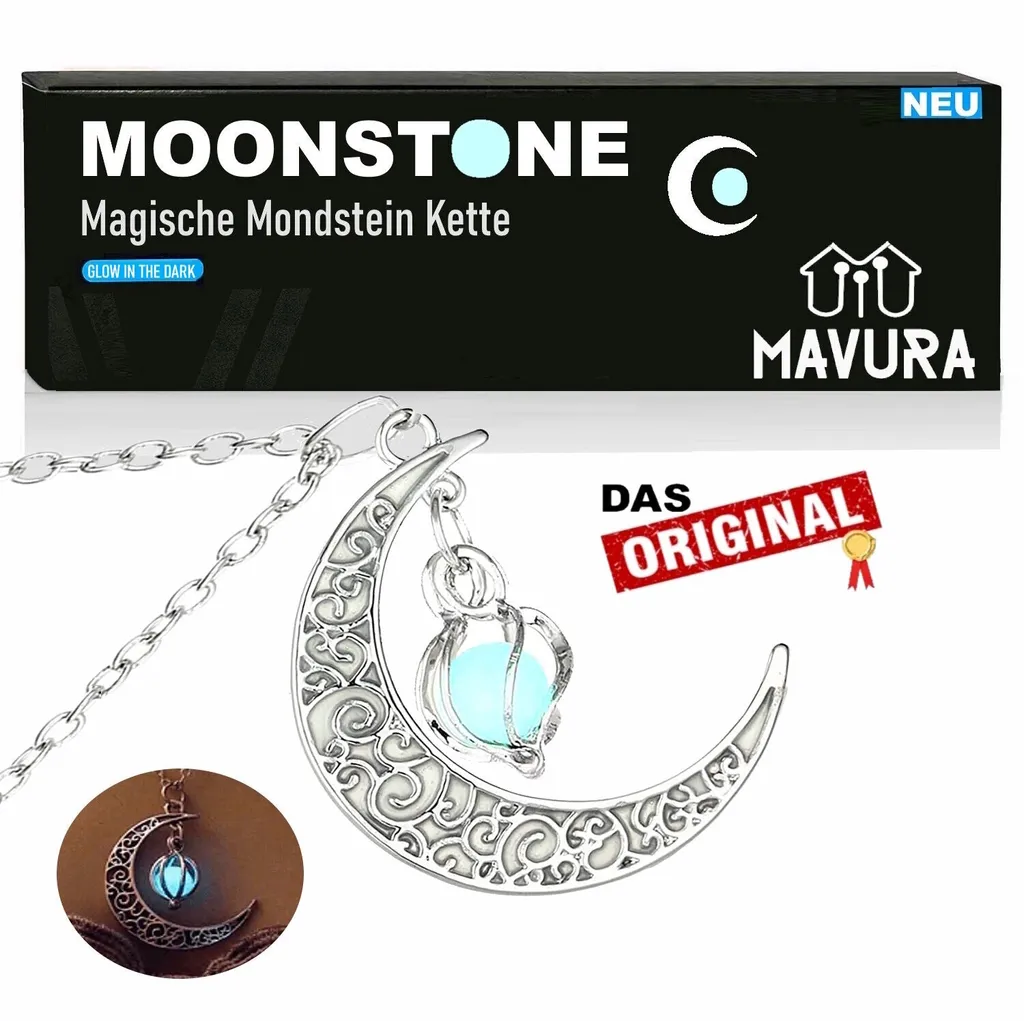 Collana Luna Magica Moonstone - Pietra di Luna Crescente per Regalo