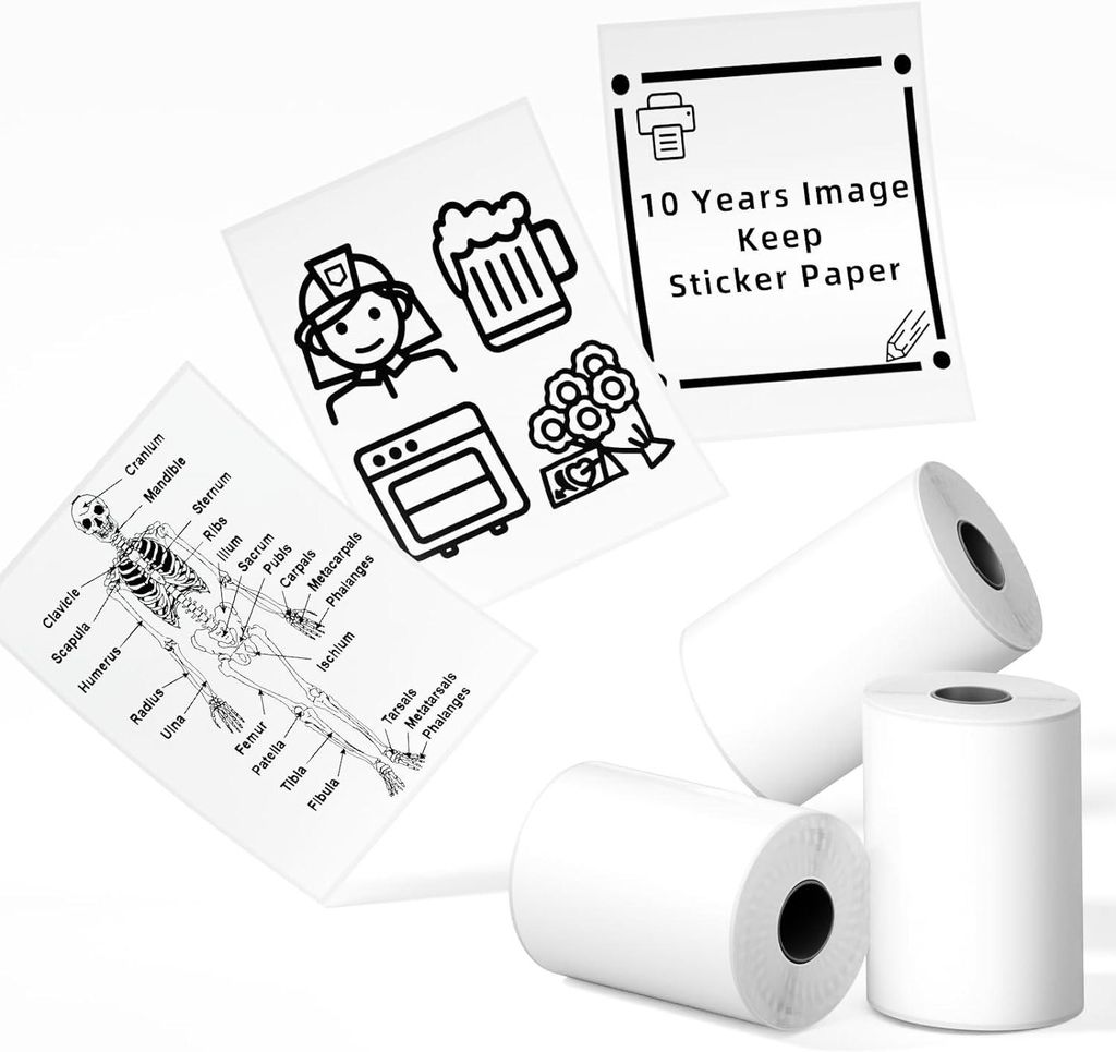 Phomemo T02 Weißes Selbstklebendes Thermopapier - 10 Jahre Produktbild 