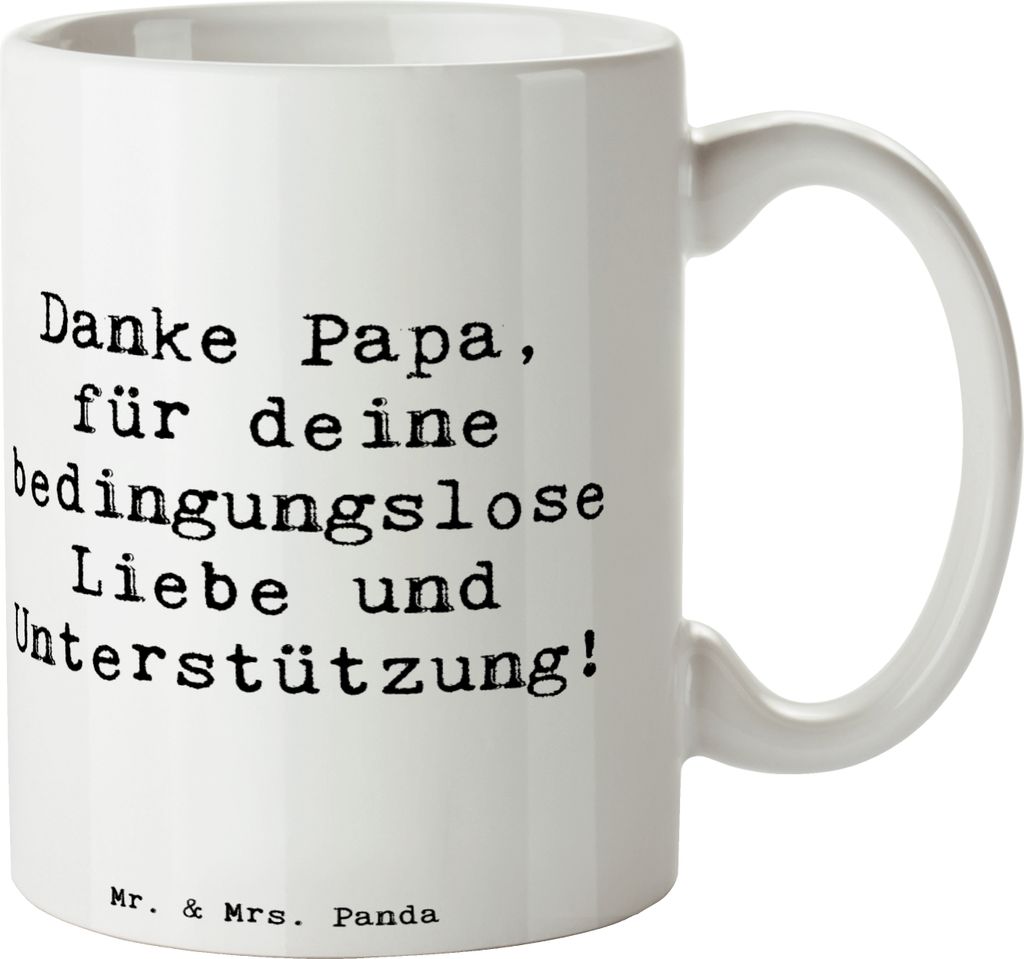 Mr. & Mrs. Panda Trinkbecher Spruch Danke Papa - Weiß - Geschenk, Kaffeepott, sagen, Tasse, Henkelpott, Bedanken, Aufmerksamkeit, Vater, schöne, ...