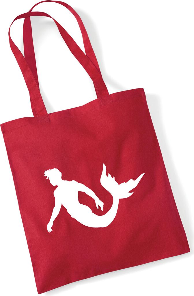 Huuraa Einkaufstasche Meermann Silhouette Geschenk 10 Liter Classic Red Baumwolle Meermann Geschenkidee
