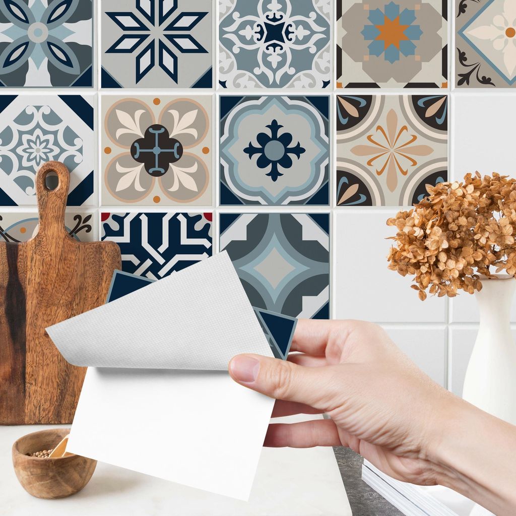 Fliesenaufkleber Klebefliesen Selbstklebende Fliesen für Küche Bad Möbel Schrank Wand Mosaikfliesen Küchenruckwand Modernes marokkanisches Mosa...
