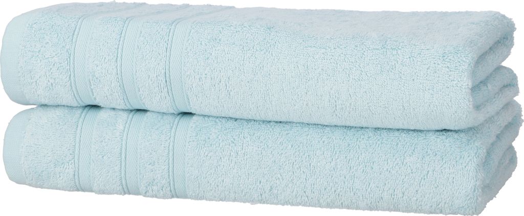 2er Set Gästehandtücher 30x50 cm Baumwolle Weich Frottee Saugfähig Gästetücher, Farbe:hellblau