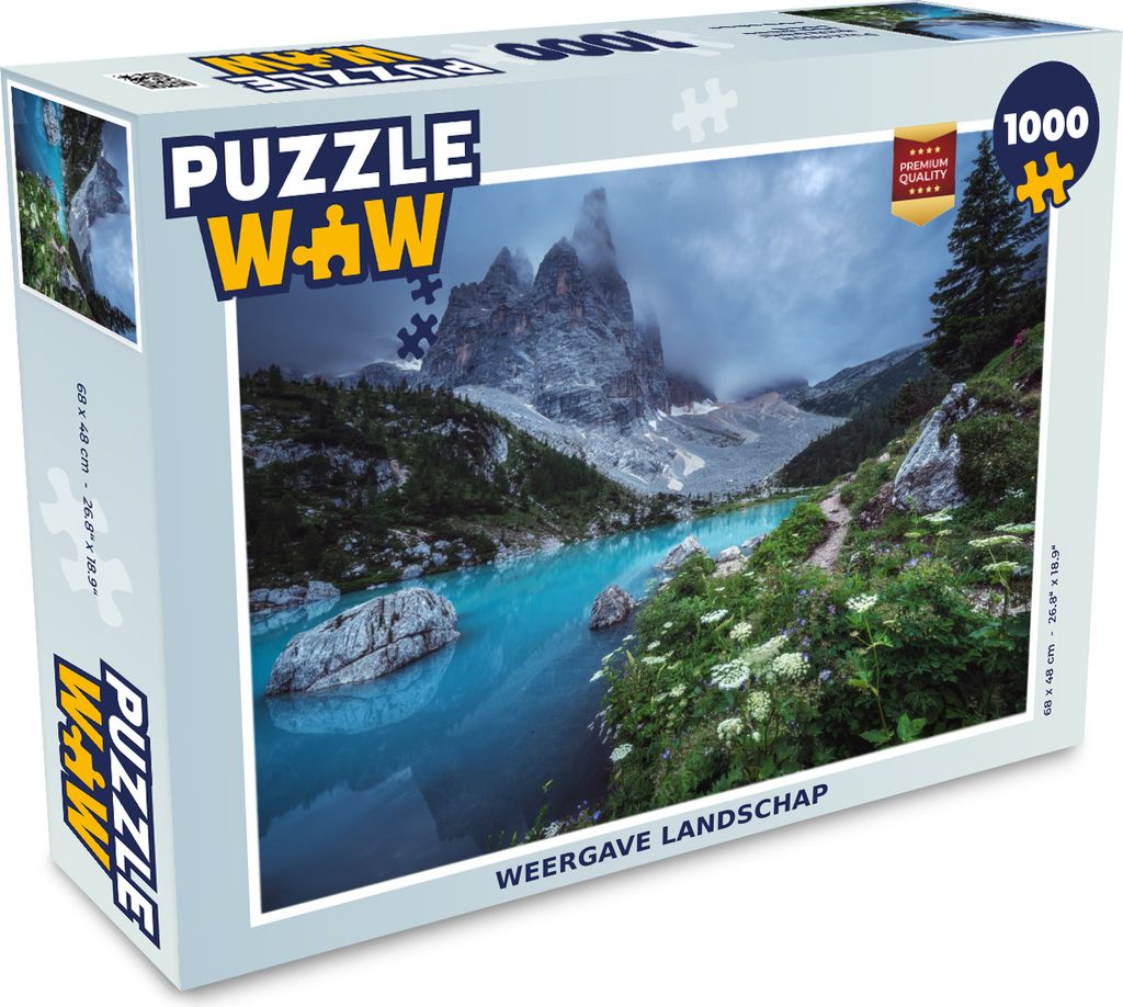 MuchoWow Puzzle 1000 Teile Wasser - Berge - Natur - Erwachsene - Rätsel