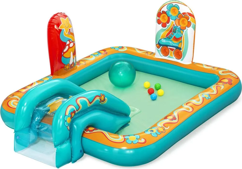 Bestway Piscine Gonflable Hippie 53164 - Aire de Jeux 193x152x74 cm