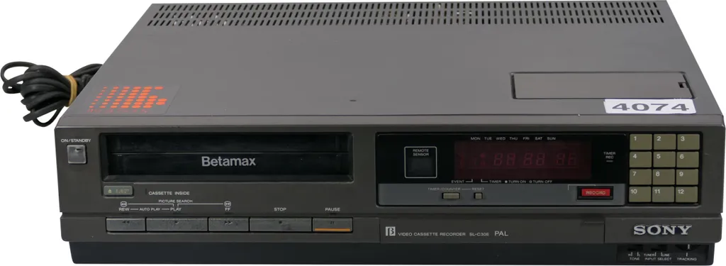 Cassette vidéo Betamax Sony SL-C30E pour magnétoscope de salon vintage