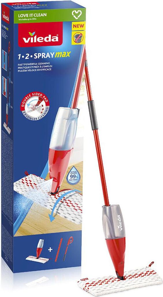 Zestaw mopów płaskich Vileda 1-2 Spray Max ze zbiornikiem Zdjęcie produktu 