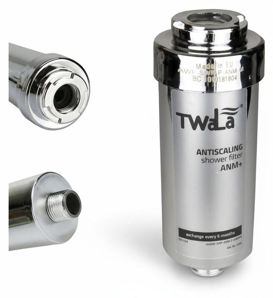 TWaLa Duschfilter Chrom Wasserfilter gegen Kalk/Chlor Shower filter AWF-SWR-P-ANM-M