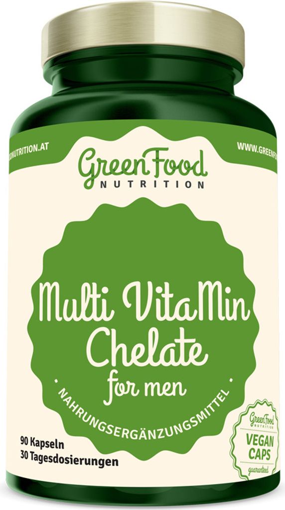 GreenFood Nutrition Multi VitaMin Chelate für Männer 90 Kapseln
