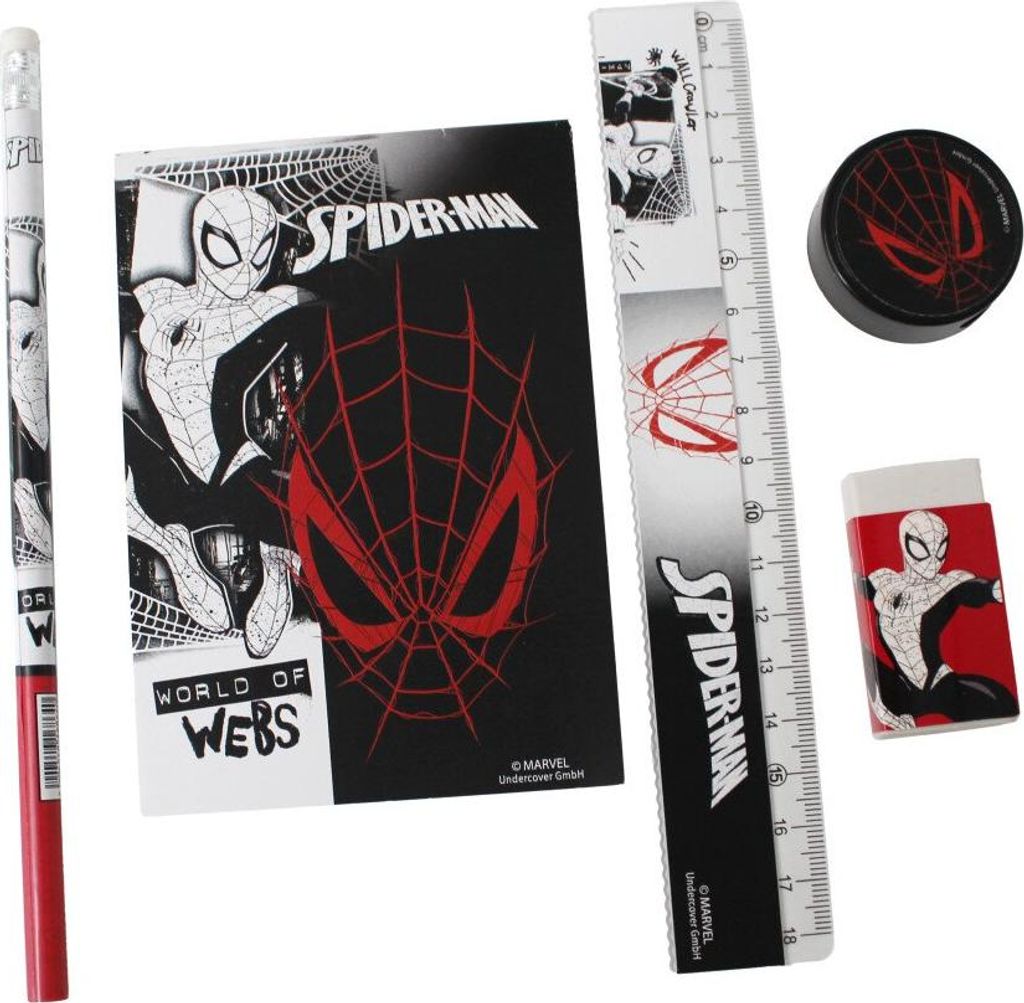 Spiderman Schreibset 5-teilig Marvel Schule Kinder Superheld