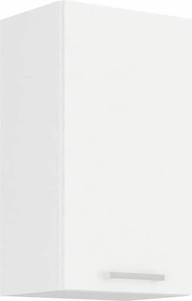 Armoire haute ATLAS blanc mat 40 cm - Meuble gain de place 1 porte