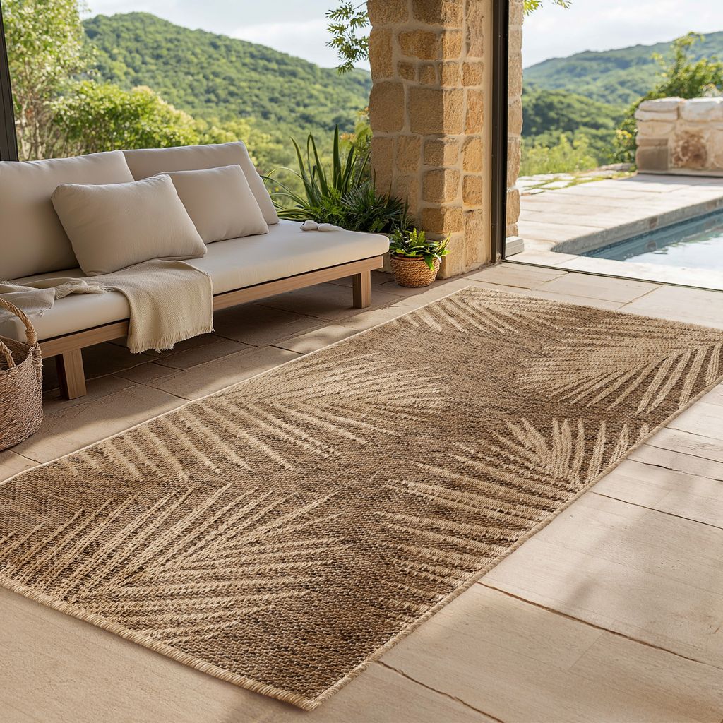 SIMPEX Indoor Outdoor Teppich Wetterfest Sisal, Boho Modern Obrázek produktu 