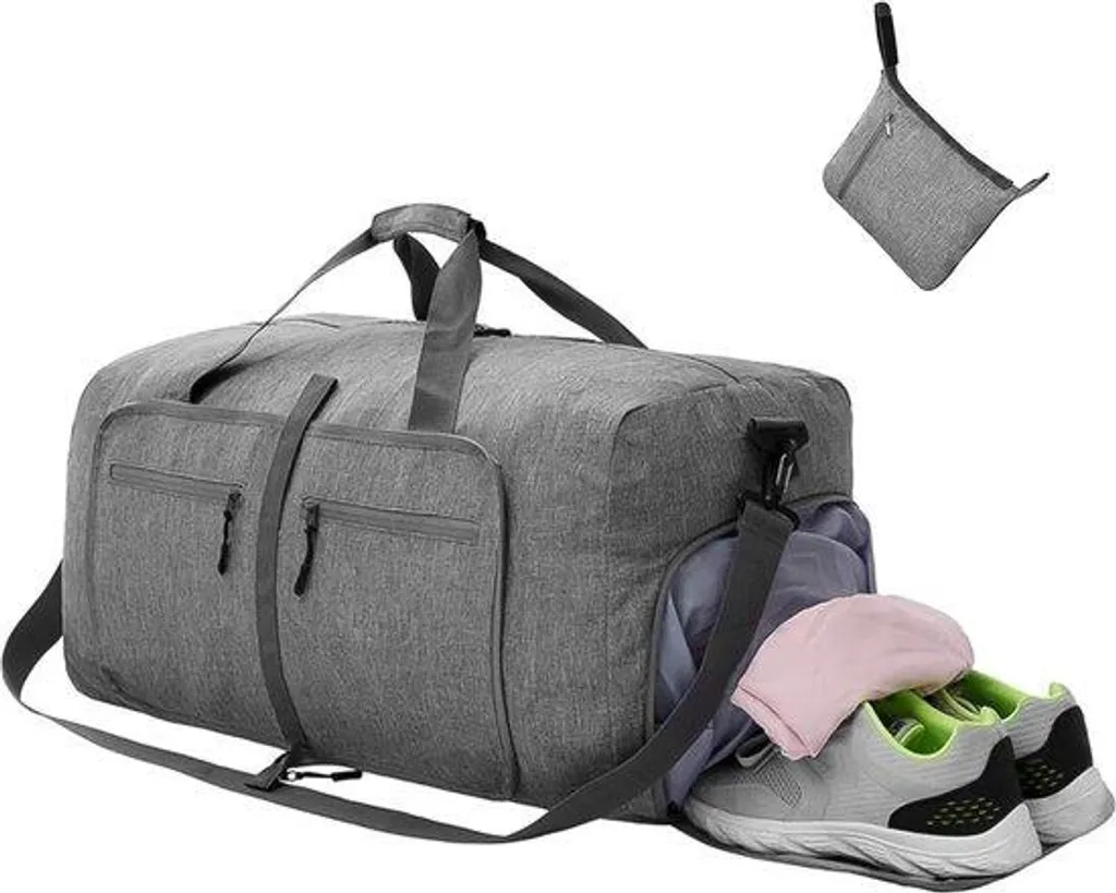 Sac de sport 65L vert grand format avec compartiment à chaussures dédié